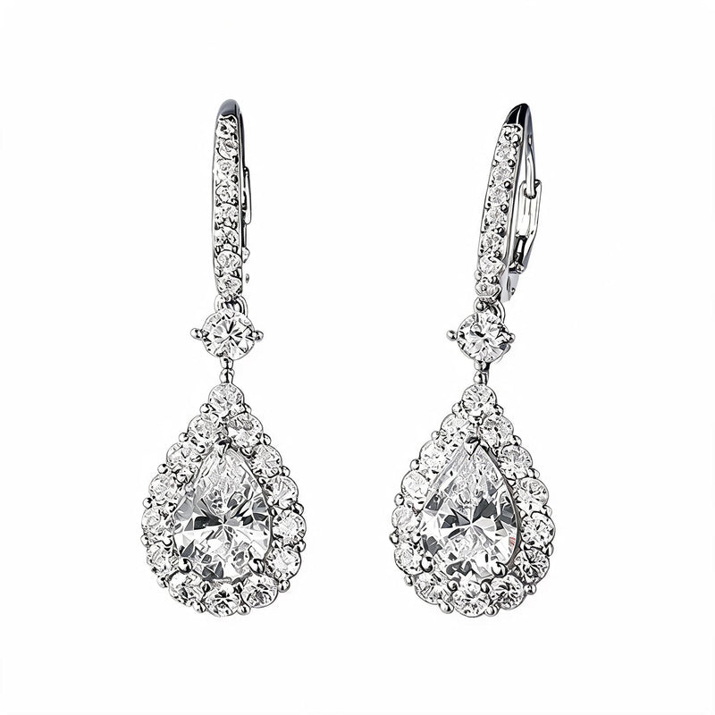 Elhild White Teardrop Earrings