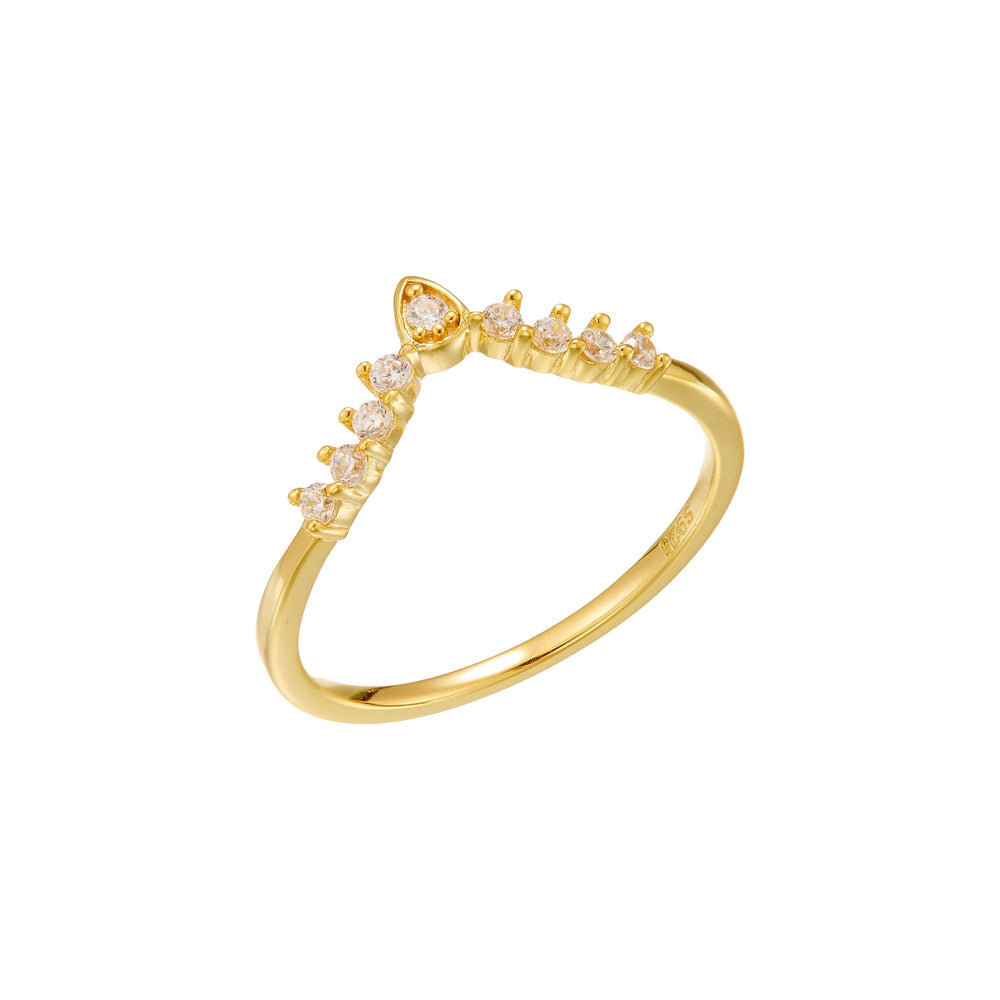 Elina 14K Green Moss Trapezoid Ring Set