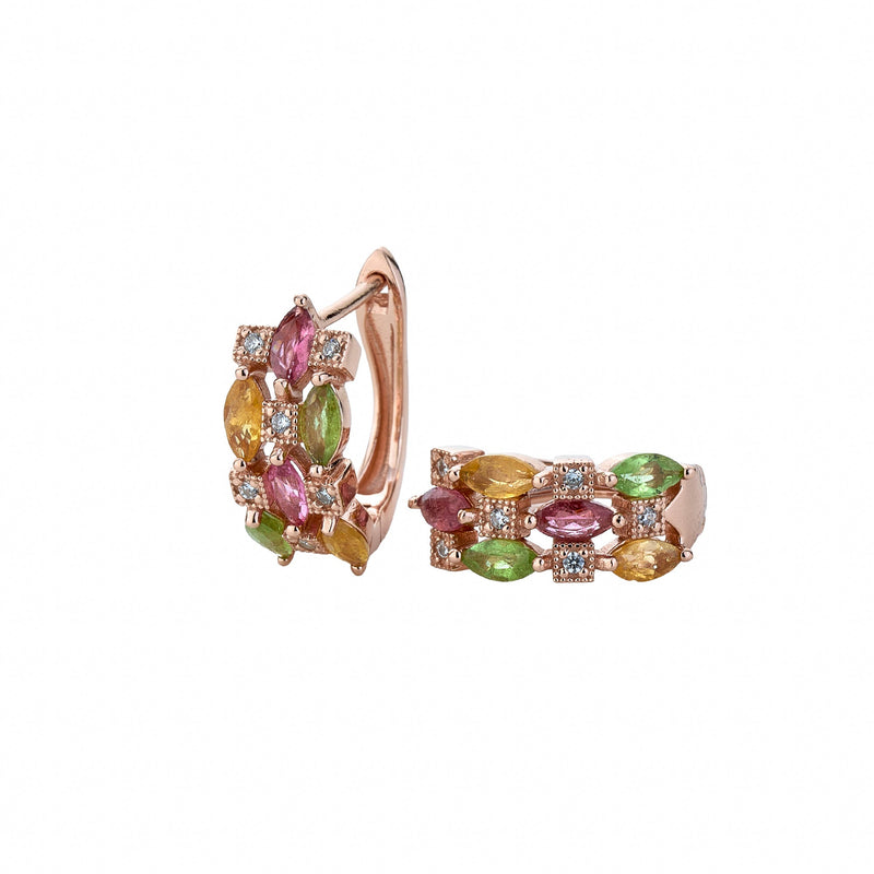 Élise Tourmaline Rose Gold Hoop Earrings