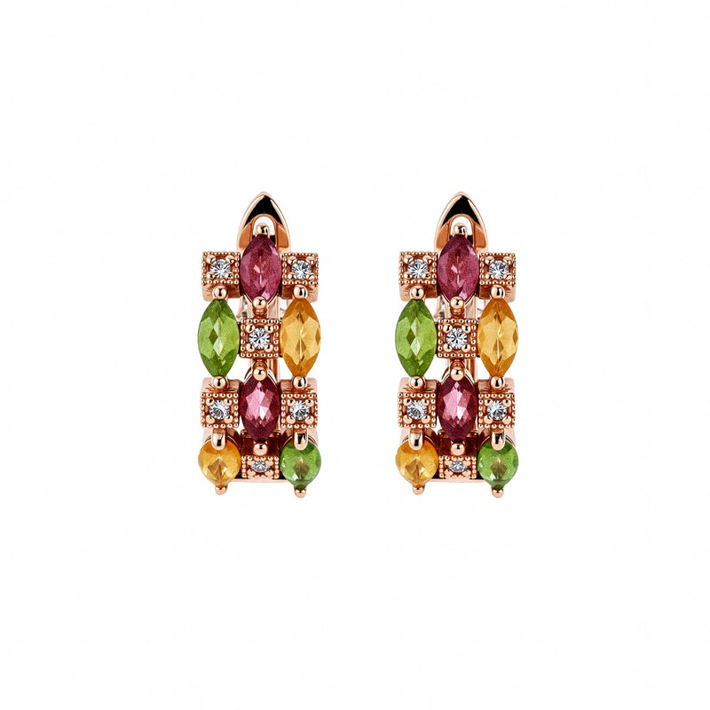 Élise Tourmaline Rose Gold Hoop Earrings