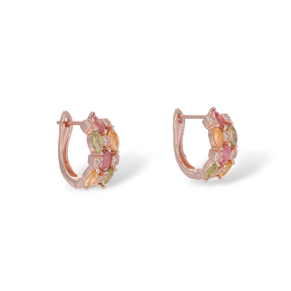 Élise Tourmaline Rose Gold Hoop Earrings