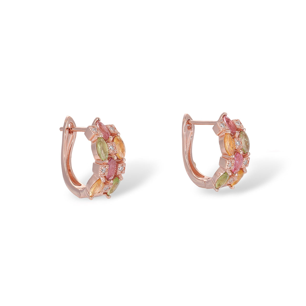 Élise Tourmaline Rose Gold Hoop Earrings