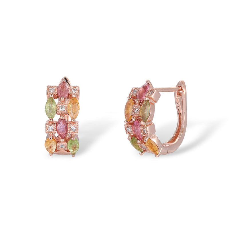 Élise Tourmaline Rose Gold Hoop Earrings