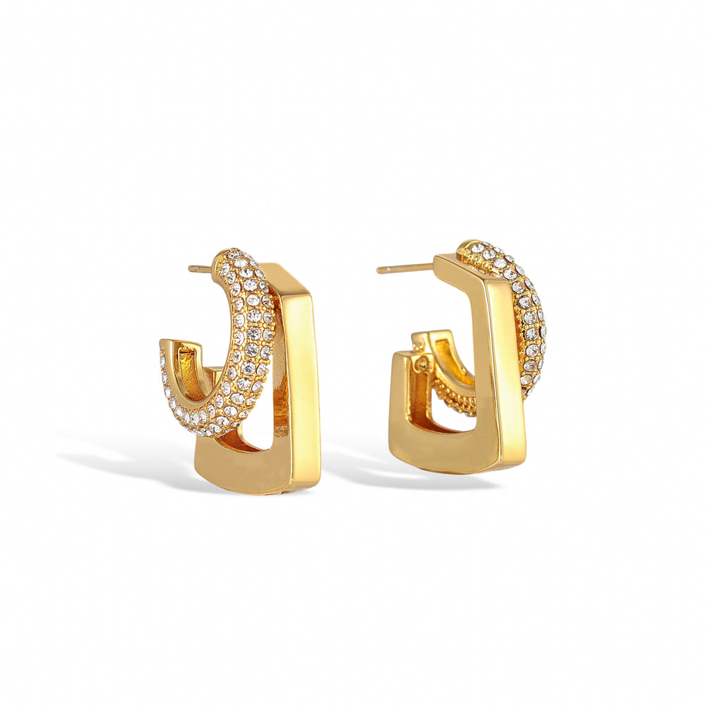 Élodie 18K Gold Round Earrings