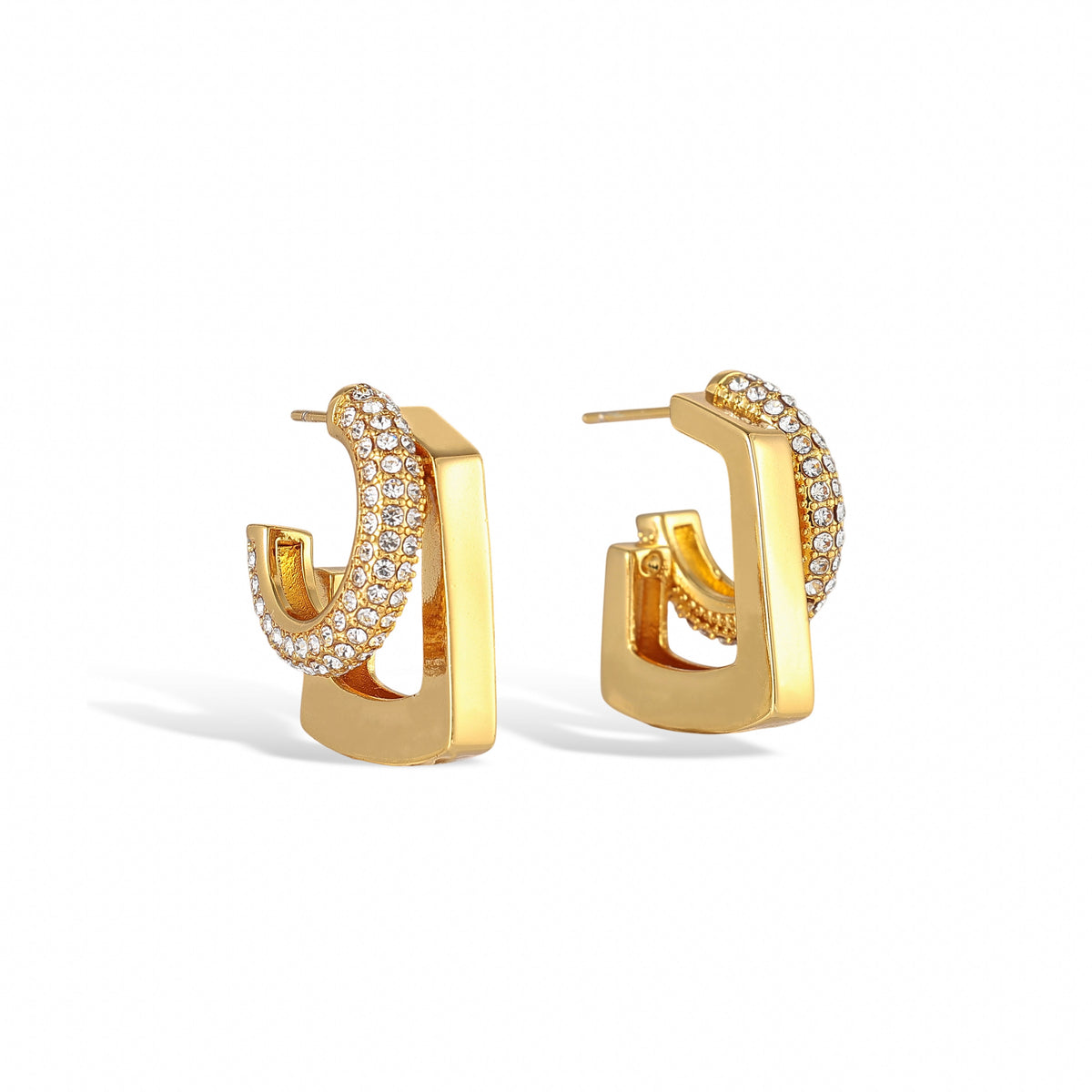 Élodie 18K Gold Round Earrings