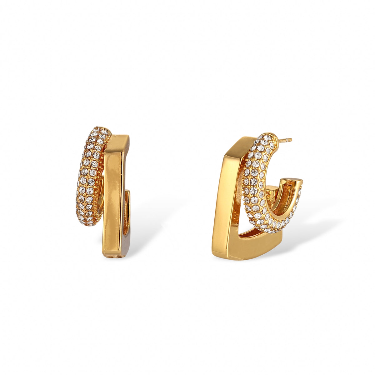 Élodie 18K Gold Round Earrings