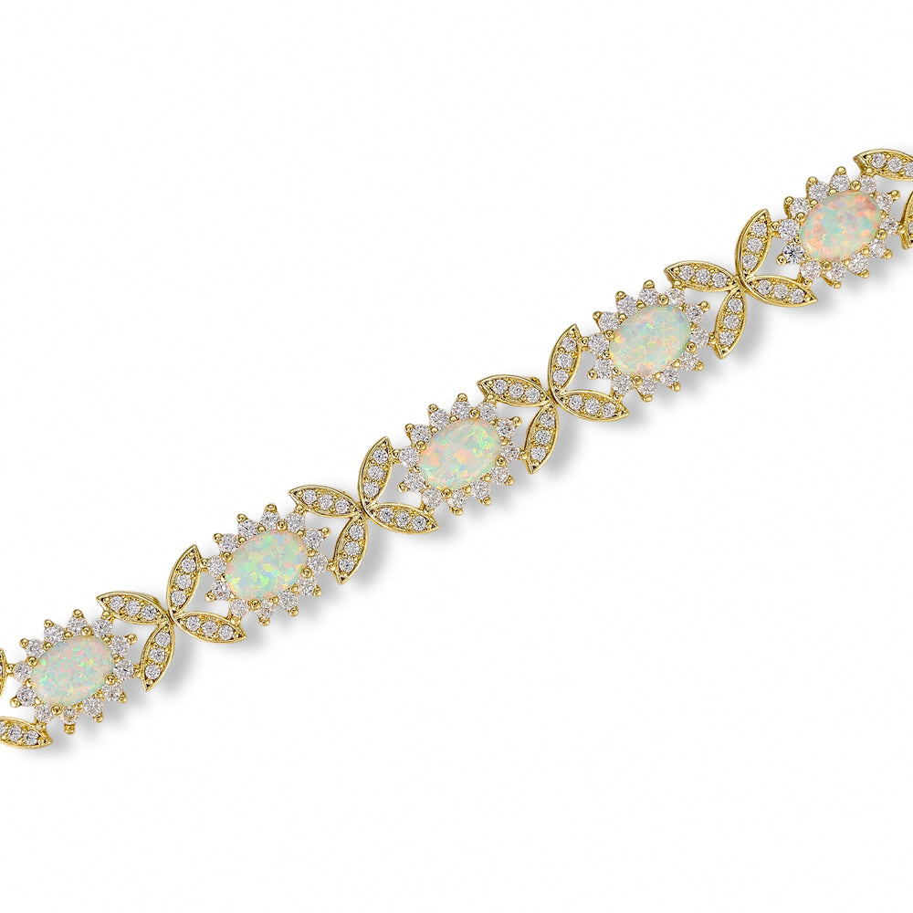 Elvira White Opal Butterfly Bracelet