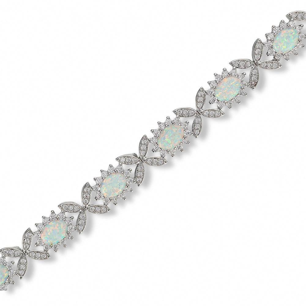 Elvira White Opal Butterfly Bracelet