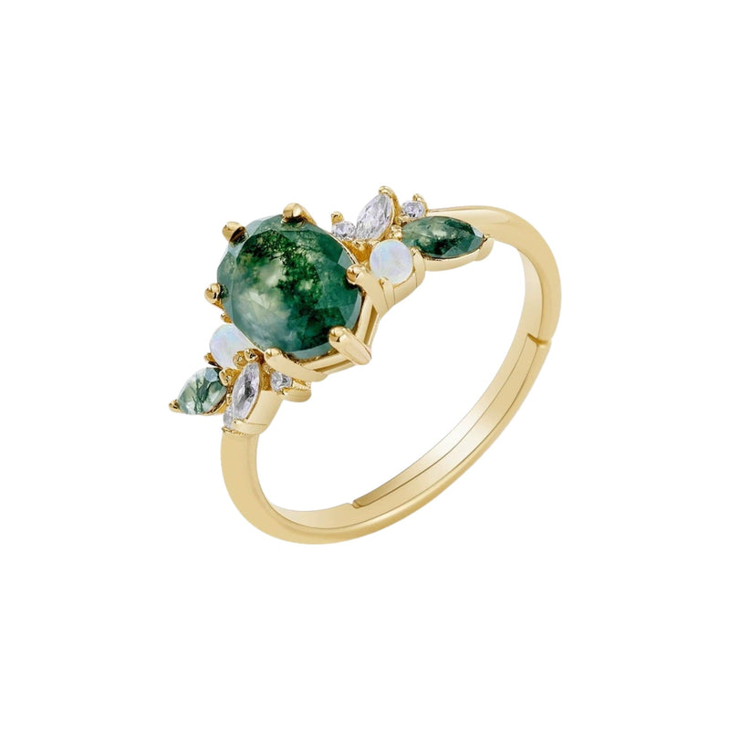 Bellissa Green Moss Oval Open Ring