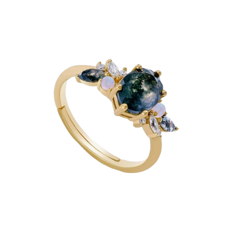 Bellissa Green Moss Oval Open Ring