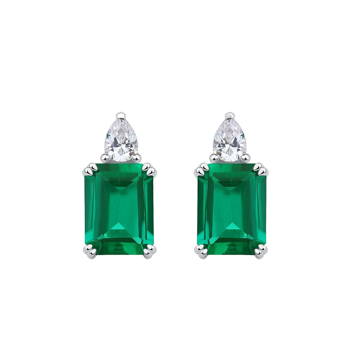 Élyse Green Teardrop Stud Earrings