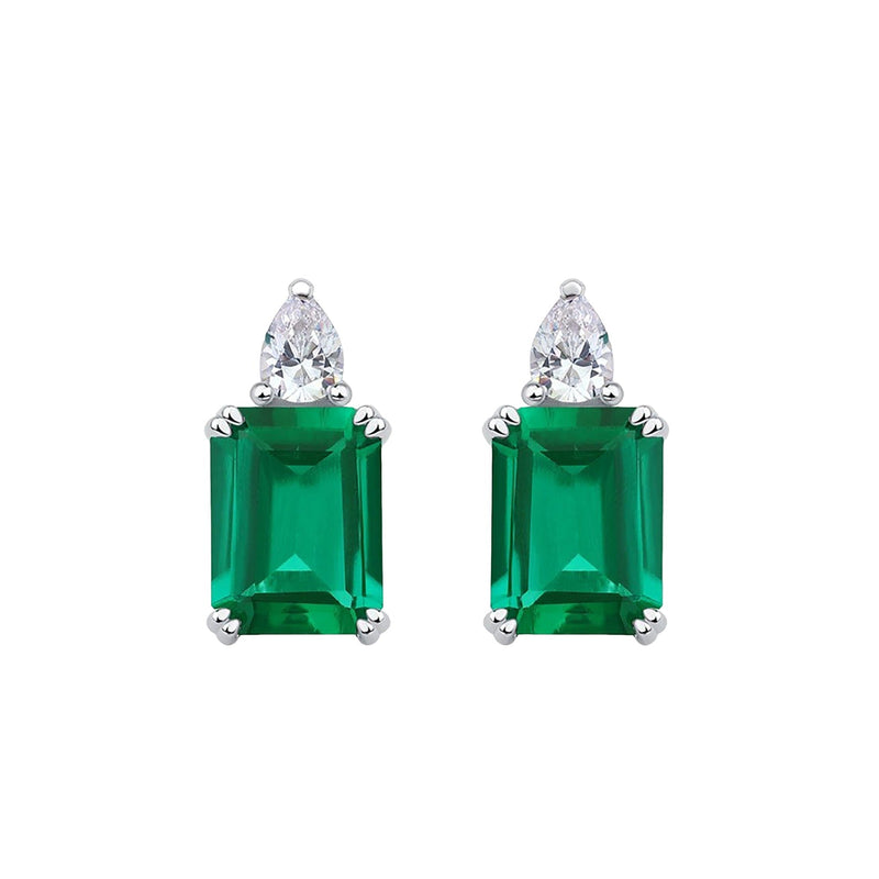 Élyse Green Teardrop Stud Earrings