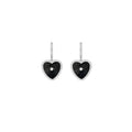 Émaillé Black Shell Heart Earrings