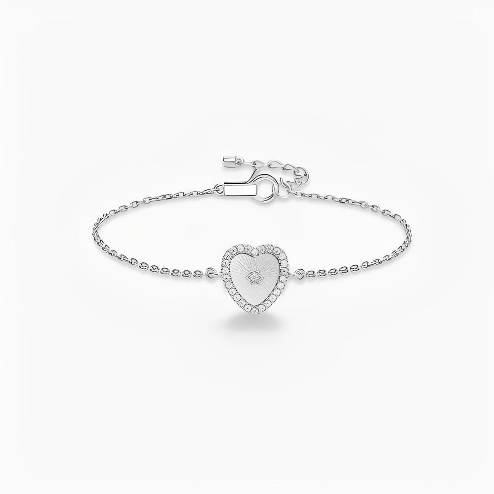 Émaillé White Shell Heart Bracelet