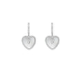 Émaillé White Shell Heart Earrings