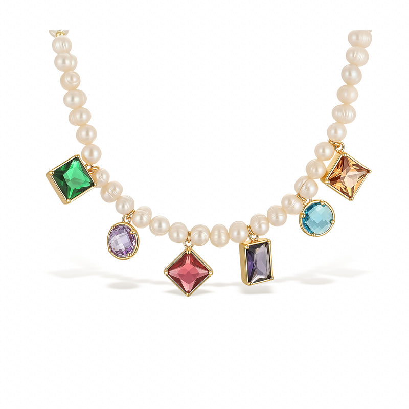 Emblème de grâce White Pearl Necklace