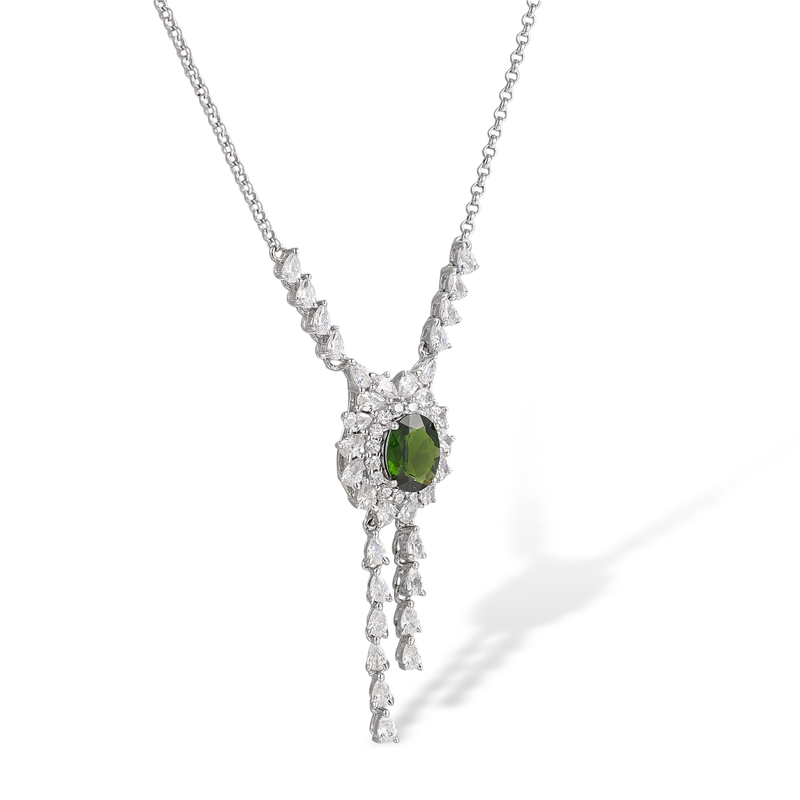 Émeraude Cascade Green Floral Necklace