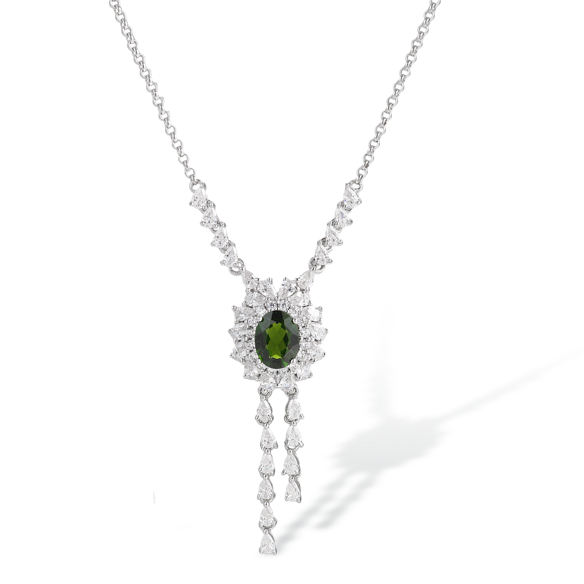 Émeraude Cascade Green Floral Necklace
