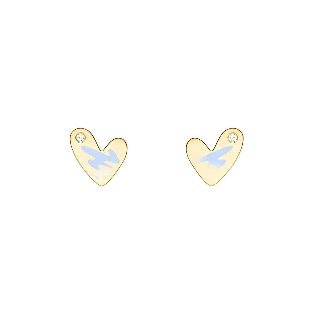 Émilie Blue Heart Stud Earrings