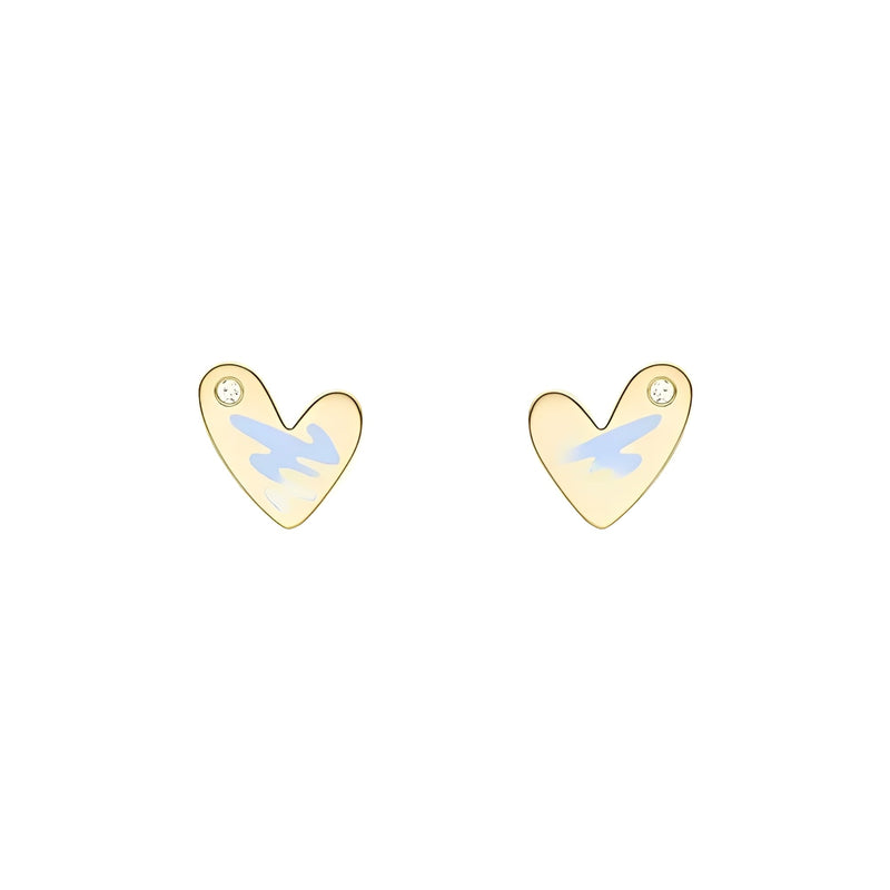 Émilie Blue Heart Stud Earrings