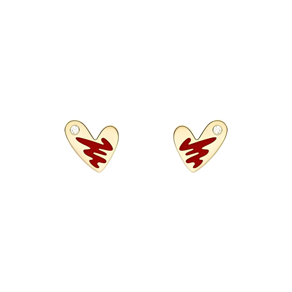 Émilie Red Heart Stud Earrings