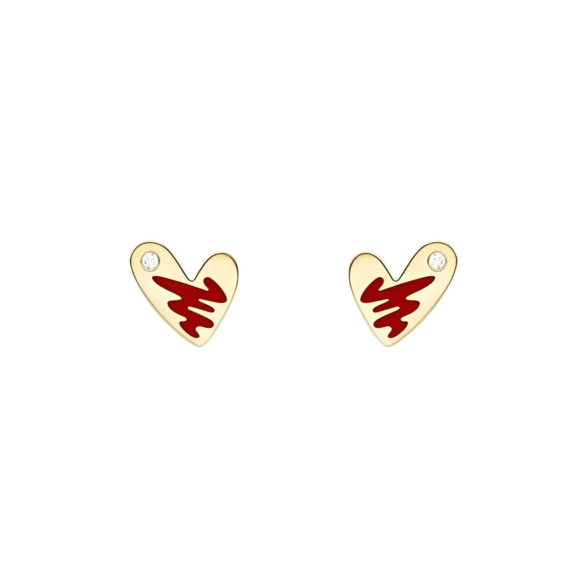 Émilie Red Heart Stud Earrings