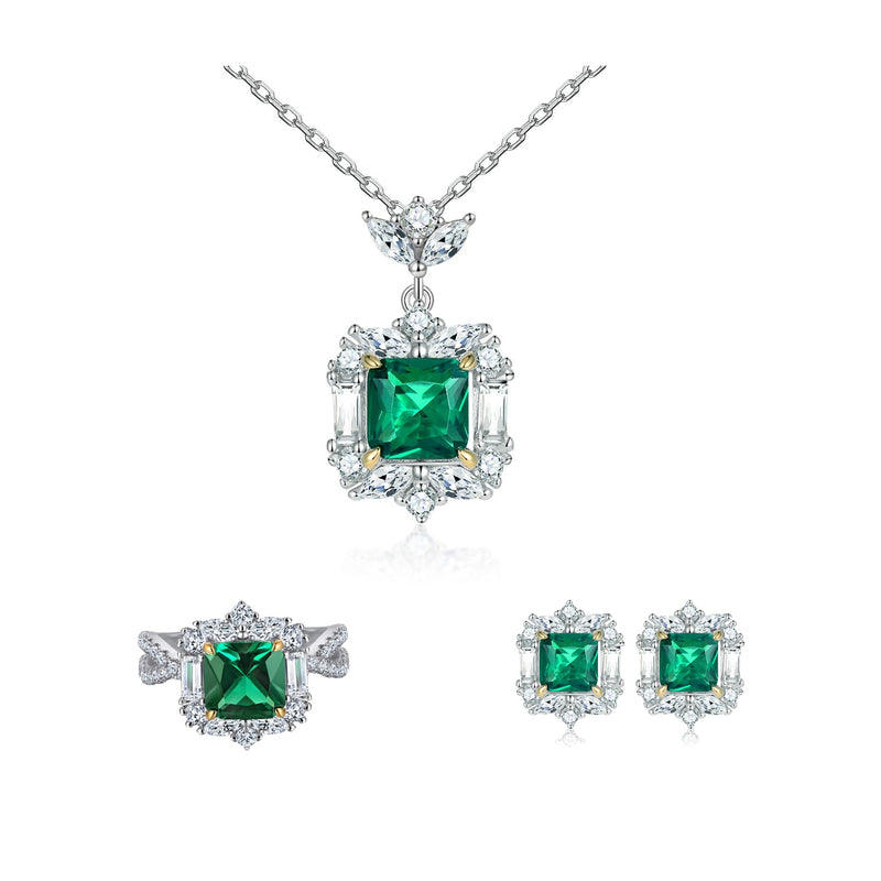 Éoleine Green Square Jewelry 3-Piece Set