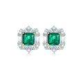 Éoleine Green Square Stud Earrings