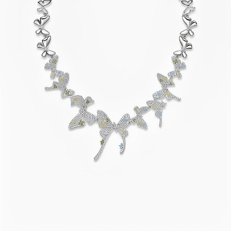 Épais Multicolor Butterfly Necklace