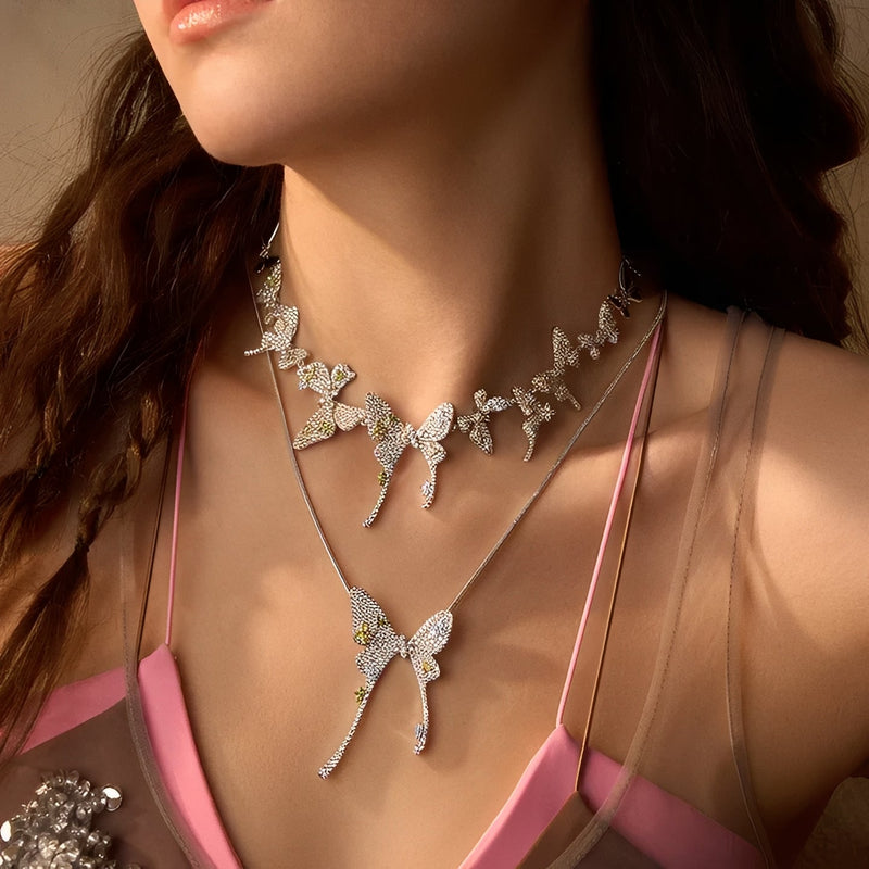 Épais Multicolor Butterfly Necklace