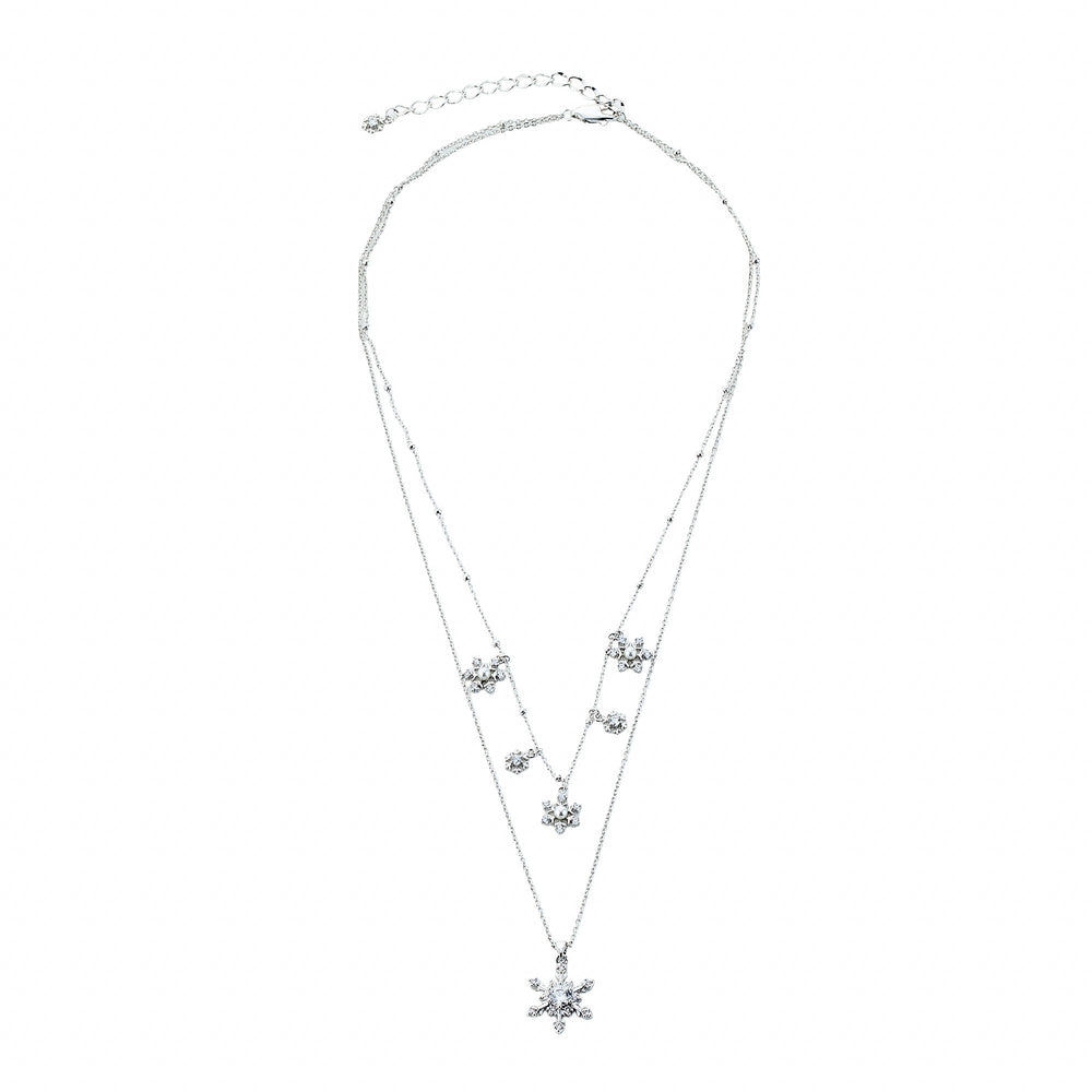 Épanoui White Snowflake Layer Necklace