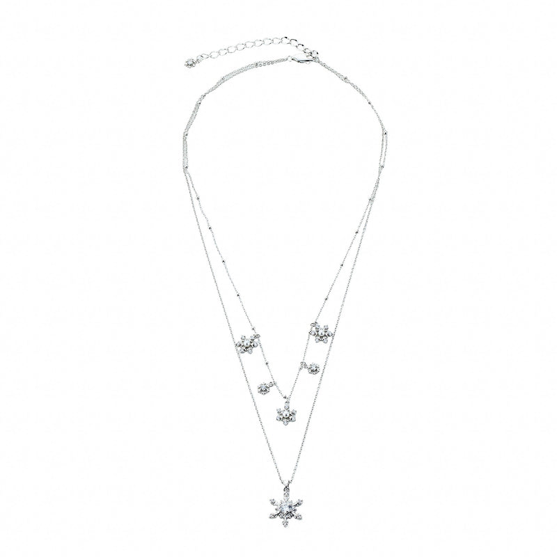 Épanoui White Snowflake Layer Necklace