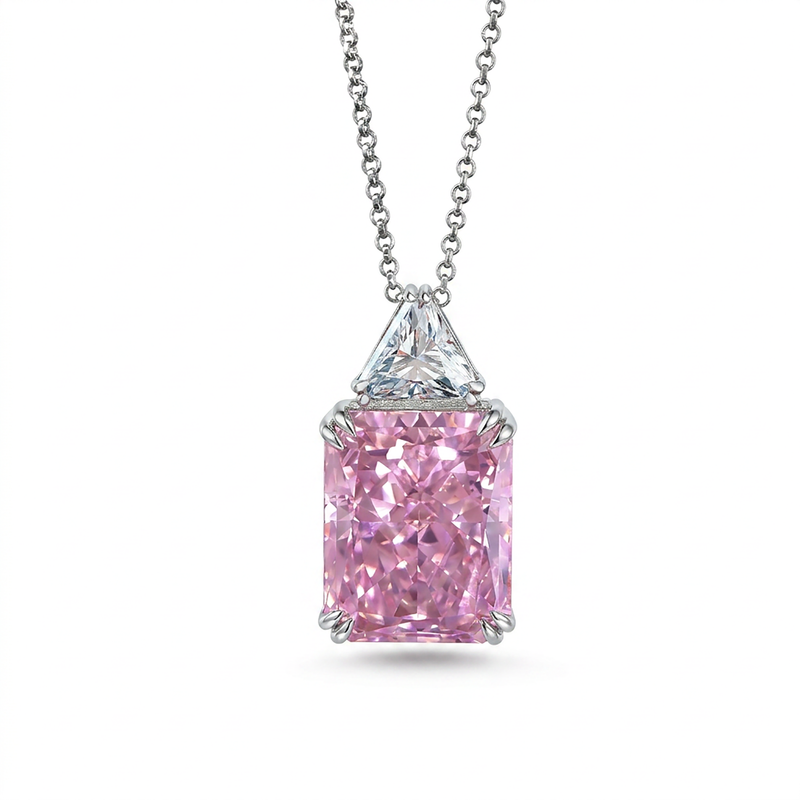 Épiphanie Pink Rectangular Necklace
