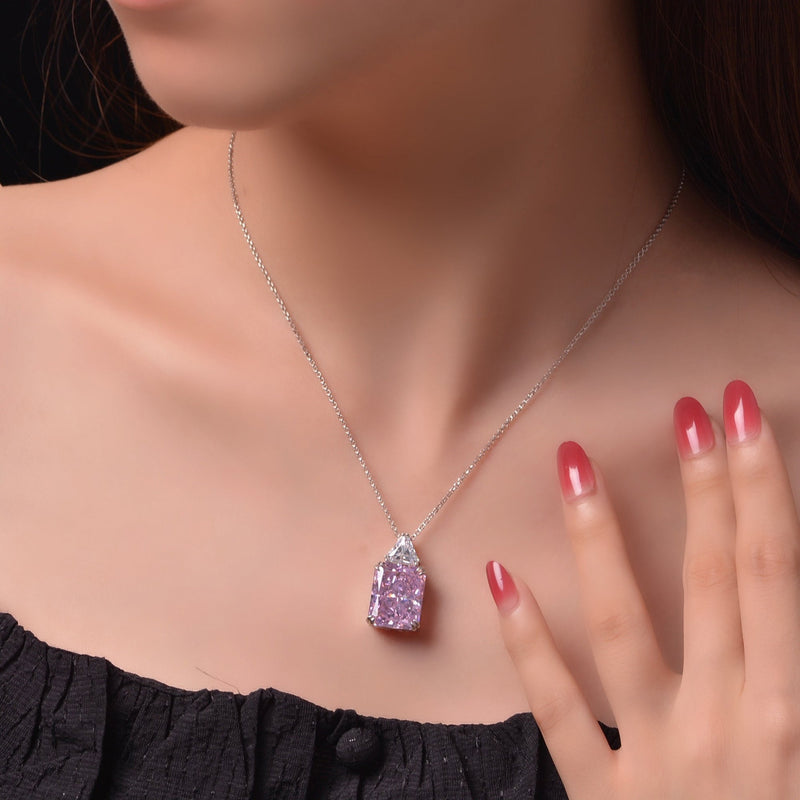 Épiphanie Pink Rectangular Necklace