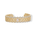 Eralind 14K Gold Filigree Rectangular Open Bangle