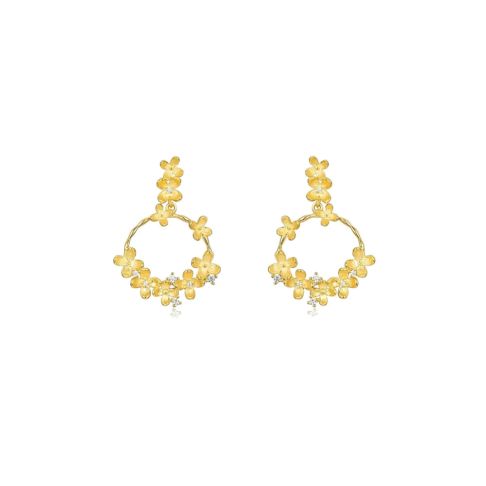 Erika 14K Gold Floral Earrings
