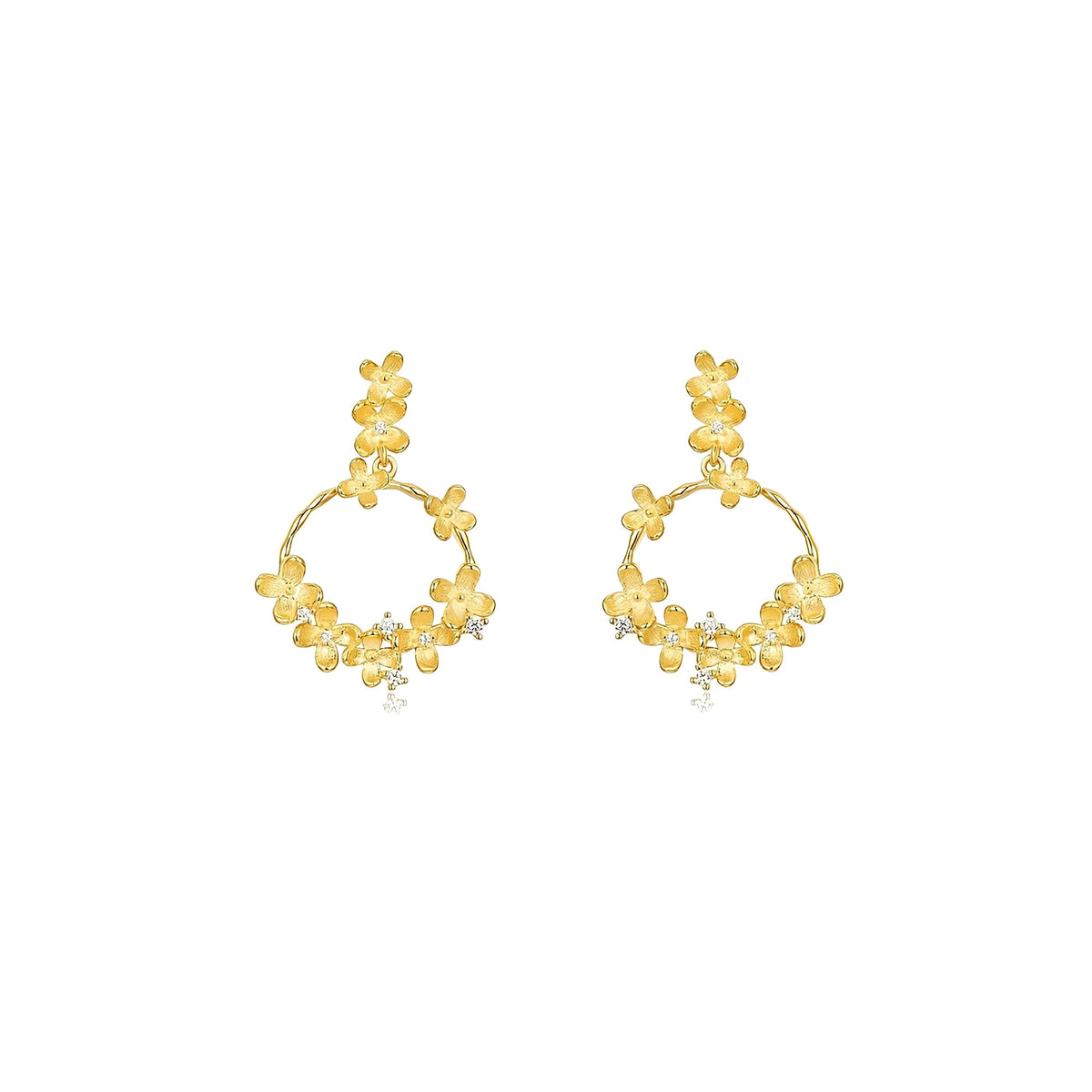 Erika 14K Gold Floral Earrings