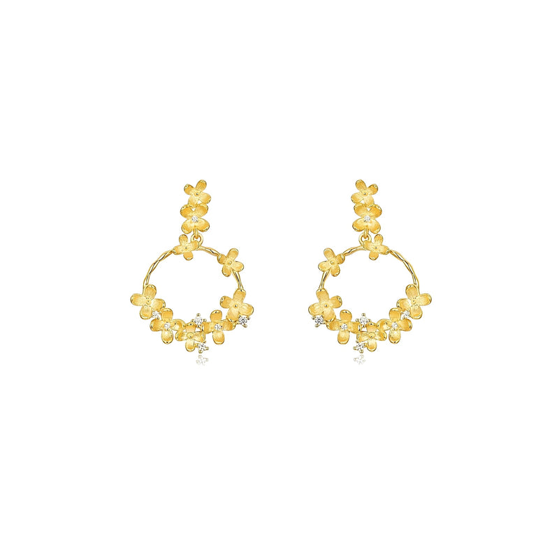 Erika 14K Gold Floral Earrings