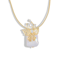 Estelle 14K Gold Butterfly Baroque Pearl Necklace