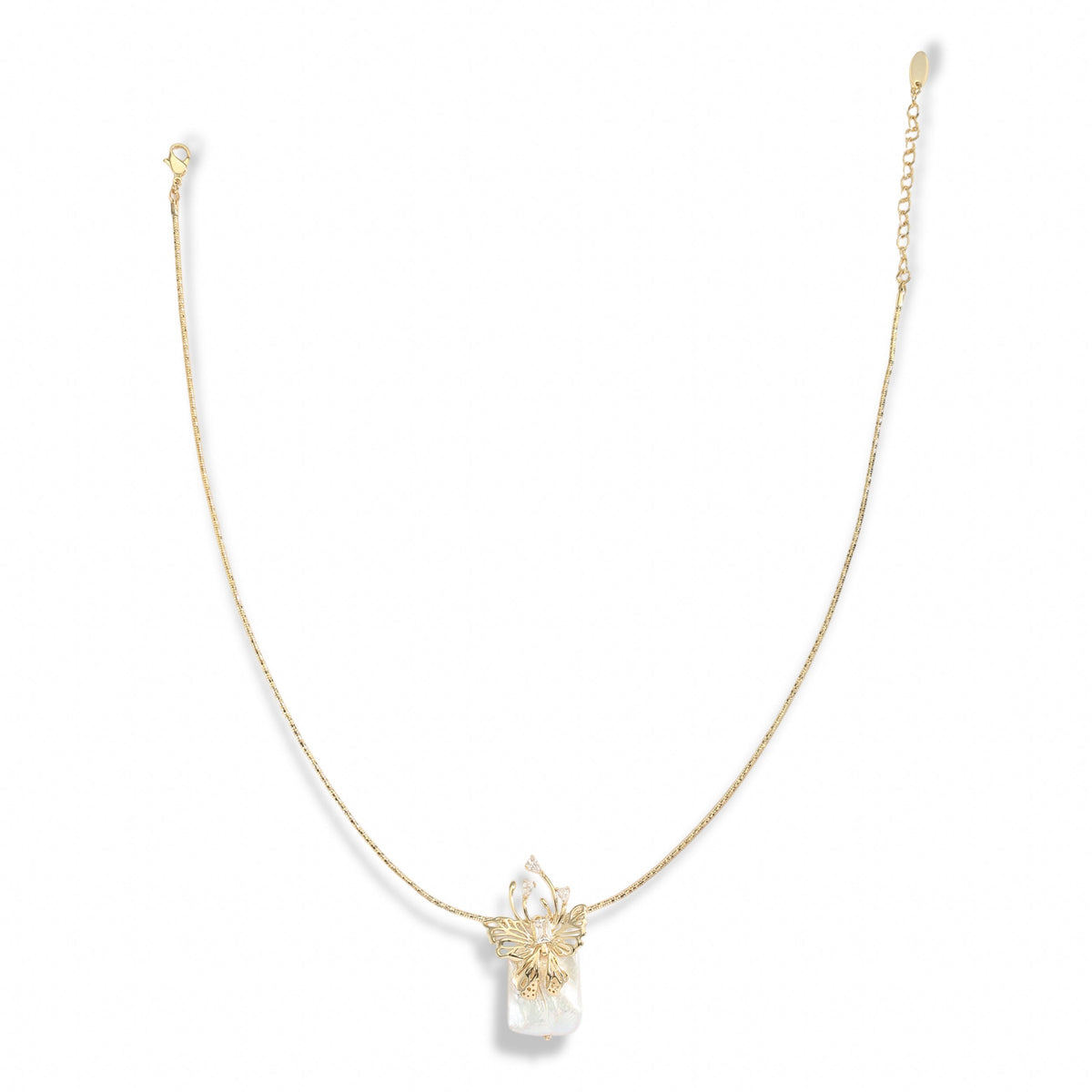 Estelle 14K Gold Butterfly Baroque Pearl Necklace