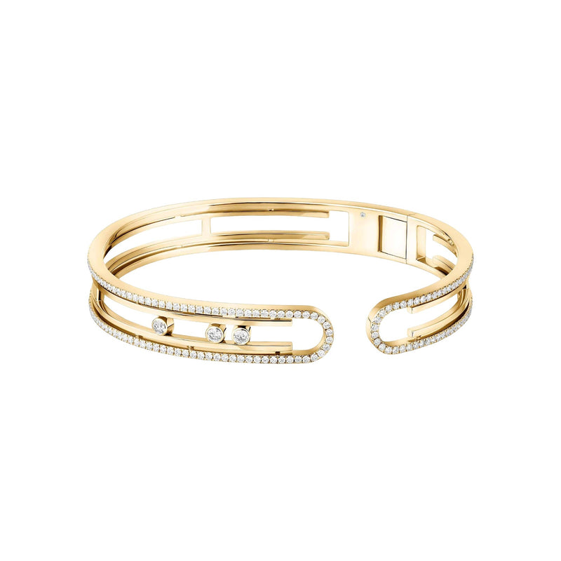 Evelina 14K Gold Move Rectangular Open Bangle