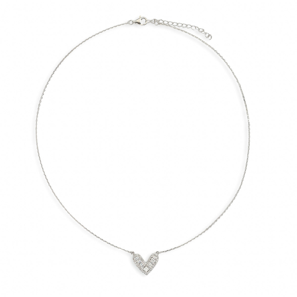 Évelyne White Heart Necklace