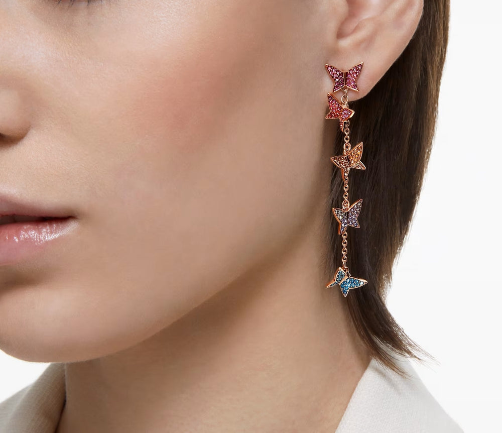 Fabia Multicolor Butterfly Drop Earrings