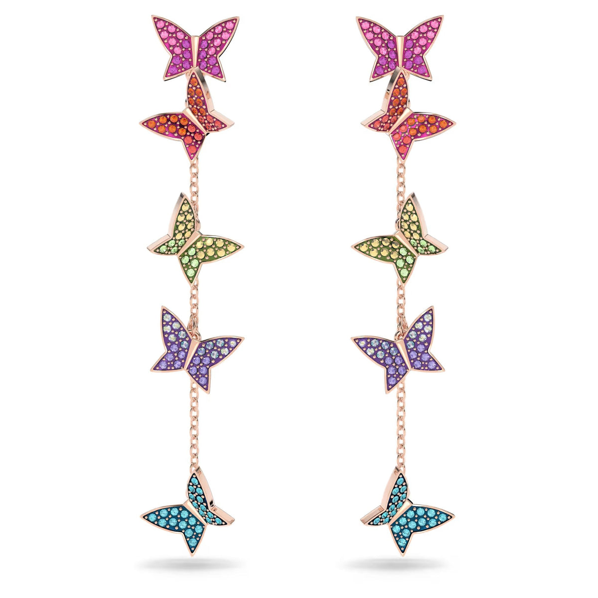 Fabia Multicolor Butterfly Drop Earrings