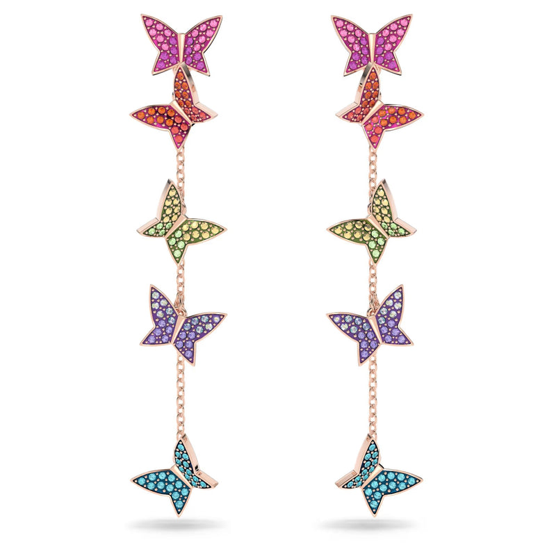 Fabia Multicolor Butterfly Drop Earrings