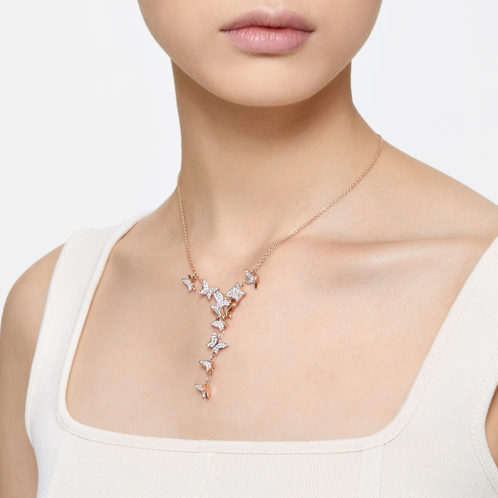 Fabia Y Shape Butterfly Necklace