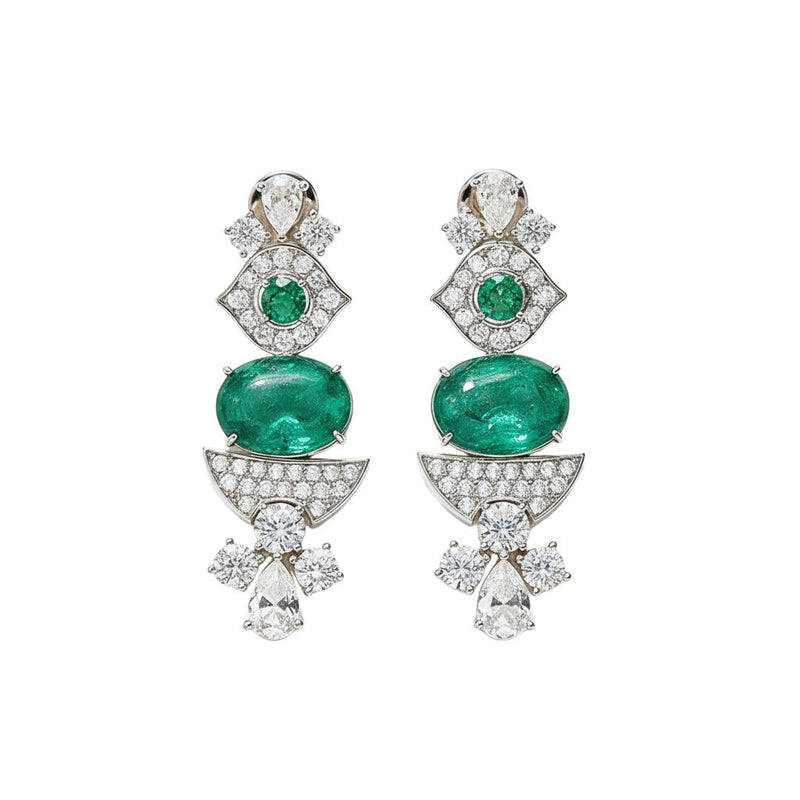 Fabrice Green Oval Earrings
