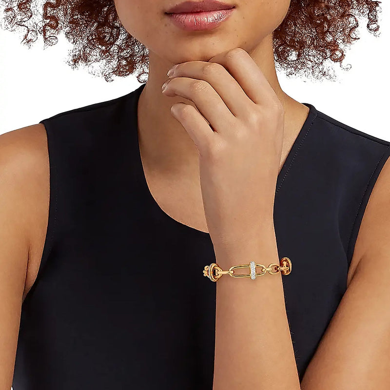 Falklind 14K Gold Paperclip Bracelet