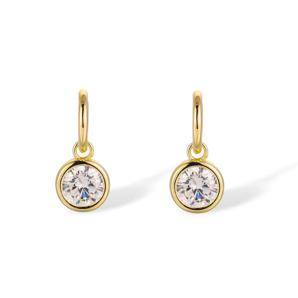 Fastrada 14K Gold Round Bezel Huggie Earrings