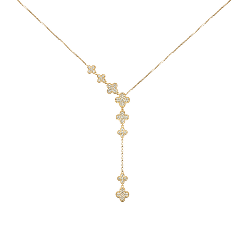 Fastrun 18K Gold Trèfle Y Shape Necklace